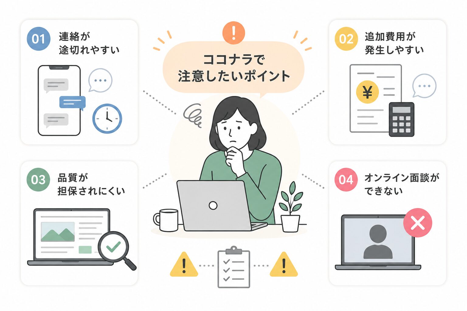 ココナラでホームページ制作を依頼する際の注意点